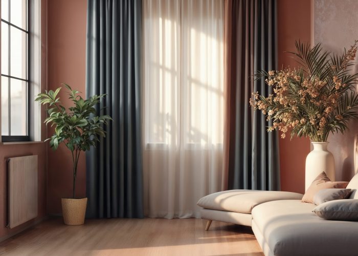 sala de estar elegante con luz natural cortinas y un diseno minimalista
